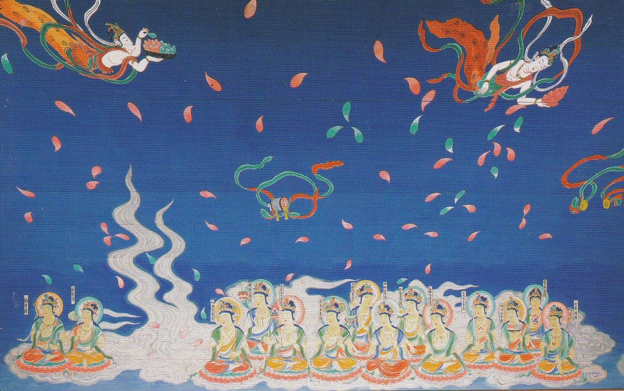 菩薩 天女 飛天 仏画 in movies 天女 日本画 秋月, 仏教芸術, 国画