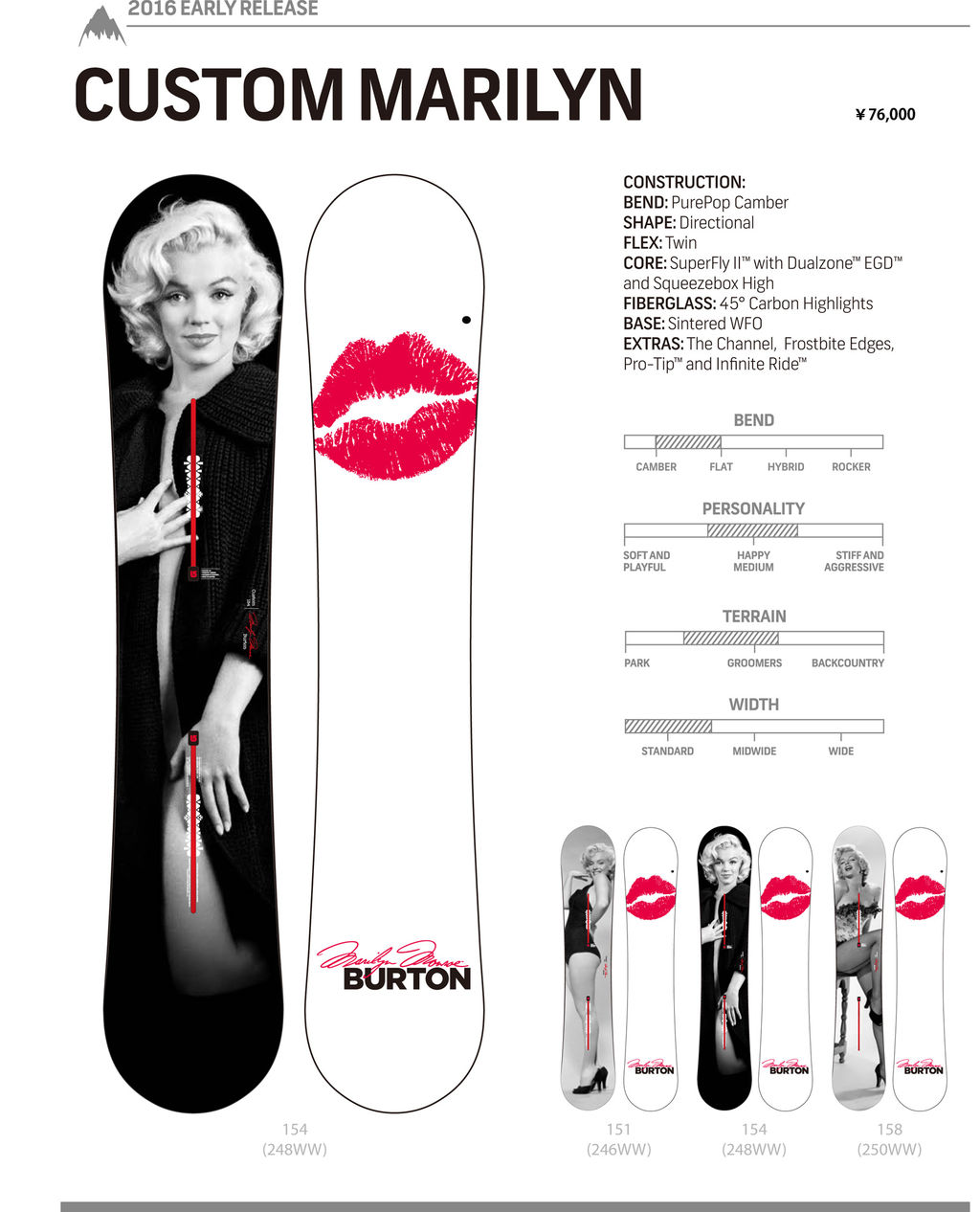 Burton Custom 151 限定 マリリンモンロー