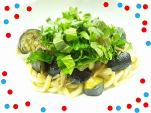 ナスとしめじの焼うどん★