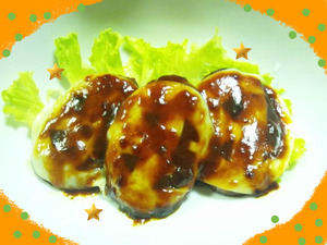 パンプキンヘッドチーズハンバーグ★