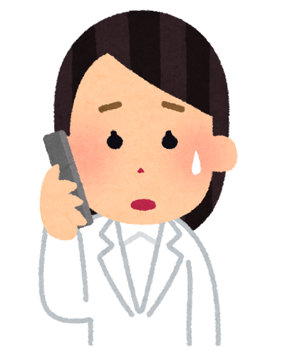 hyoujou_doctor_phone_woman_worry (4)