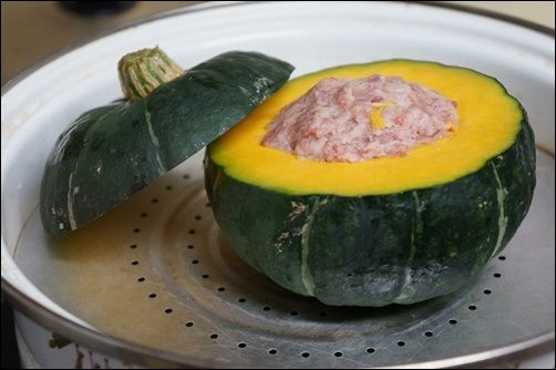 蒸して作る かぼちゃの肉詰めあんかけ のレシピ ねことキッチンで暮らす