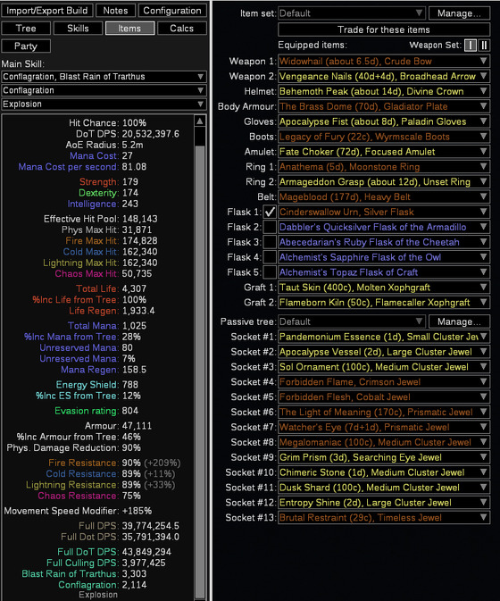 個人的PoEめも Conflagration Elementalist Day.1516