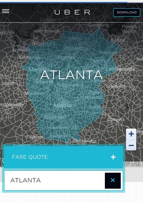 アトランタでは、なんとUberXはタクシーよりも４０％もお徳！
