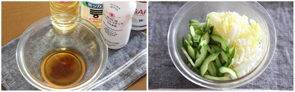 レシピ:白菜ときゅうりのあっさり和え