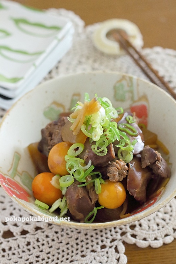 下茹でであっさりな鶏もつ煮のレシピ