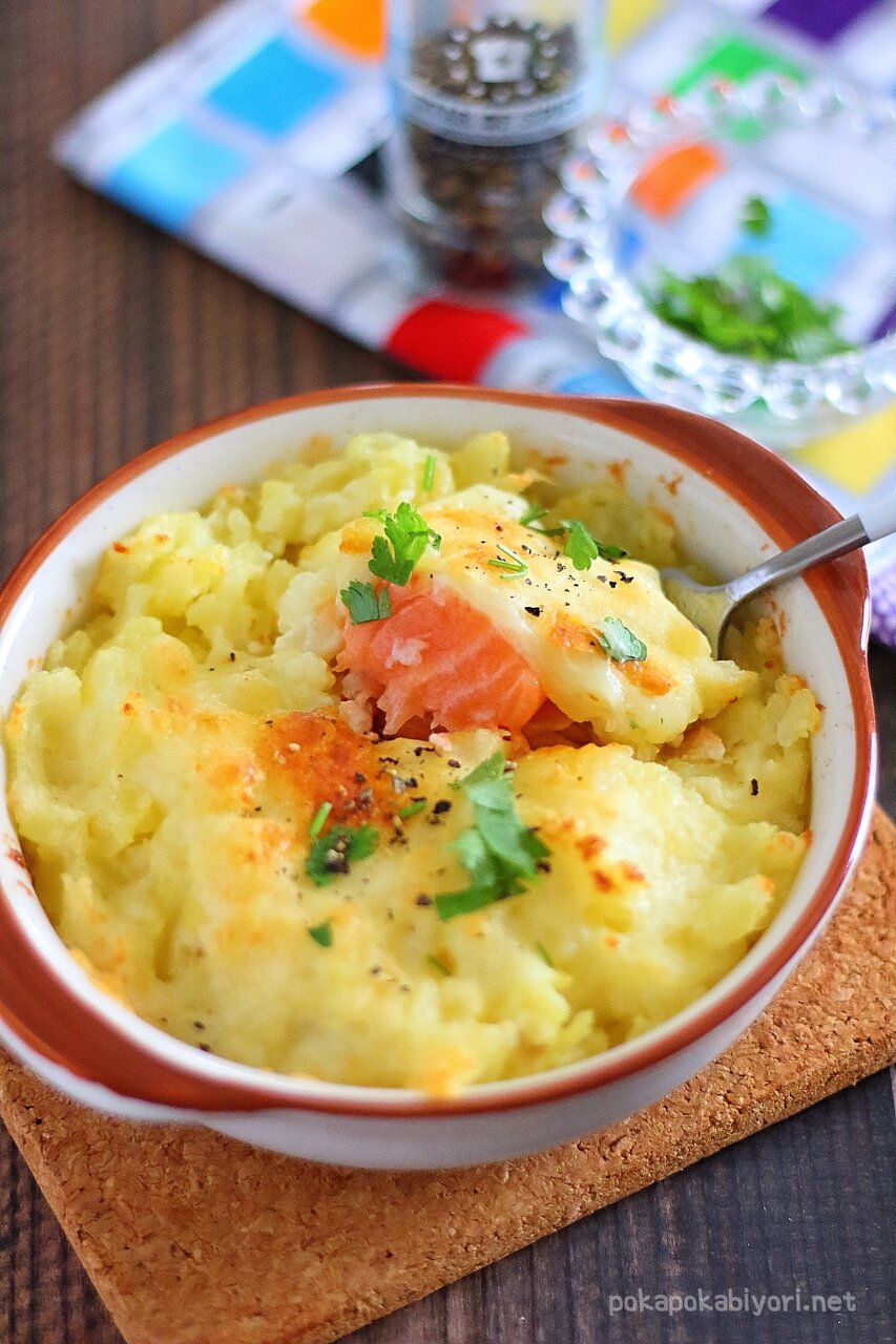 サーモンのマッシュポテト焼き グラタンより簡単 味も好評 ぽかぽかびより レシピ 作り方 コツ Powered By ライブドアブログ