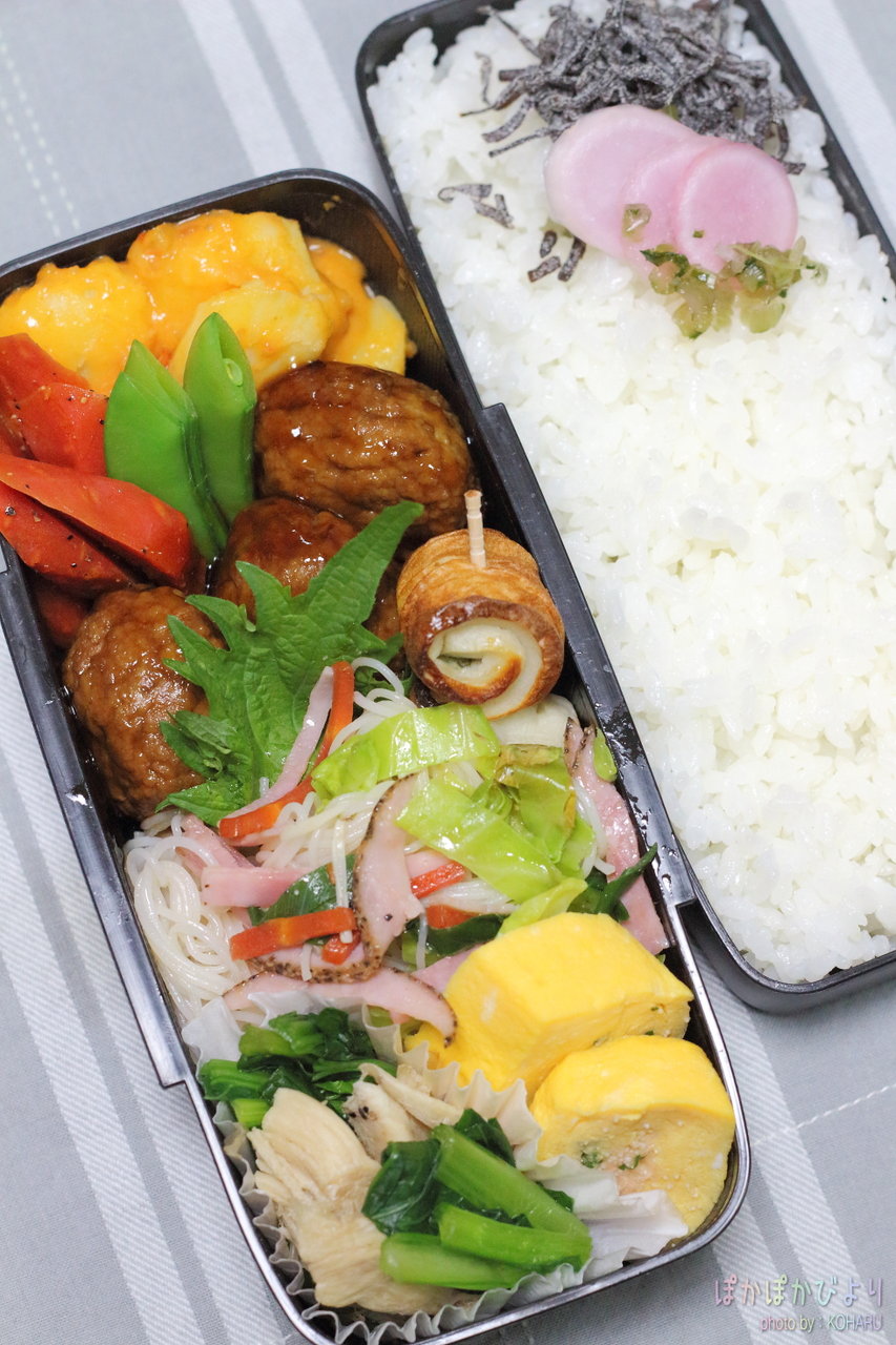 ２段ランチボックスでおかず増量弁当 焼きビーフンや肉団子のおかず ぽかぽかびより レシピ 作り方 コツ Powered By ライブドアブログ