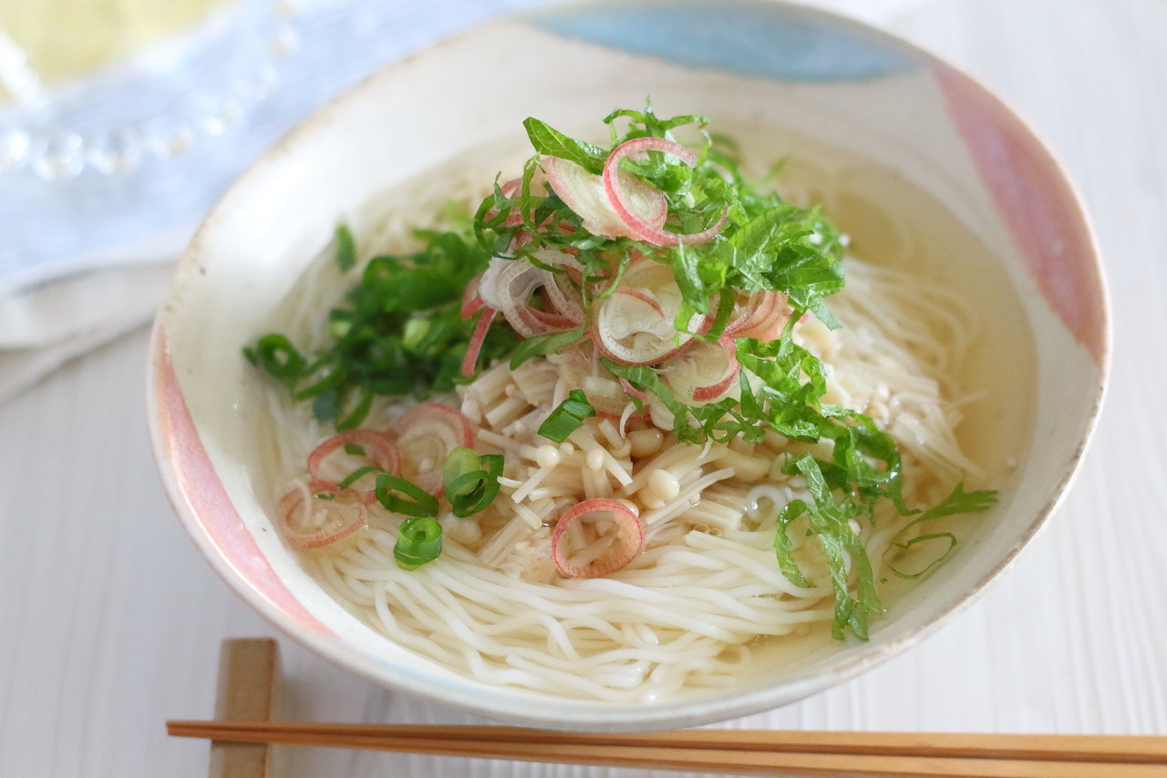 白だしで作る時短 なめたけ入り素麺 白だしの便利さについて ぽかぽかびより レシピ 作り方 コツ Powered By ライブドアブログ