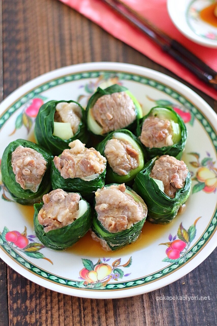 豚肉の青梗菜巻き 青梗菜でくるっと巻いて一口サイズに ぽかぽかびより レシピ 作り方 コツ Powered By ライブドアブログ