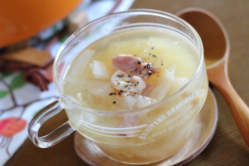 玉ねぎたっぷりスープ 圧力鍋にガラス蓋を合わせて日常使いしている話 ぽかぽかびより レシピ 作り方 コツ Powered By ライブドアブログ
