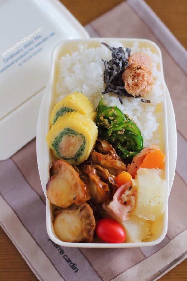 高校生弁当・ホタテのバター醤油炒め