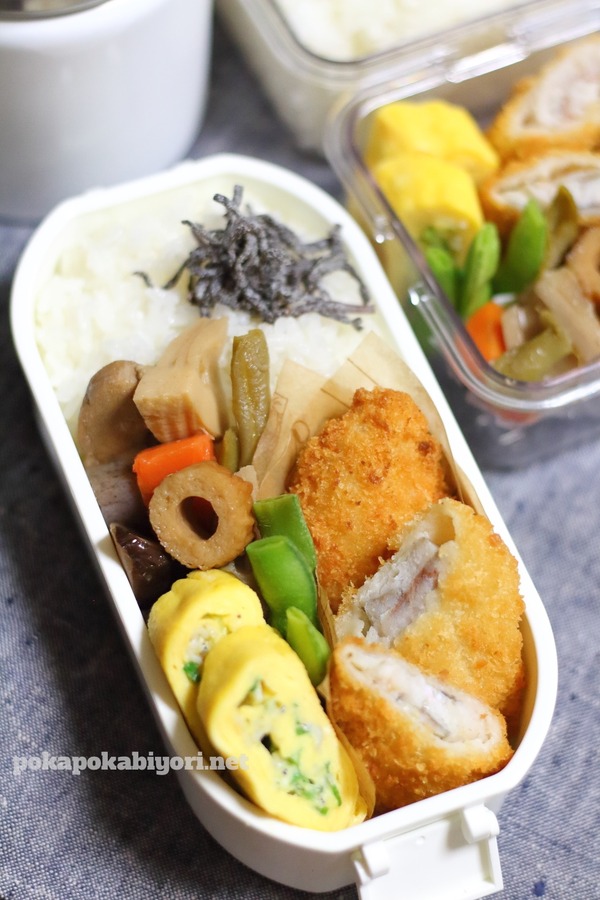 BRUNOランチボックス(保冷剤付きの弁当箱)を使って作りおきをつめた簡単弁当