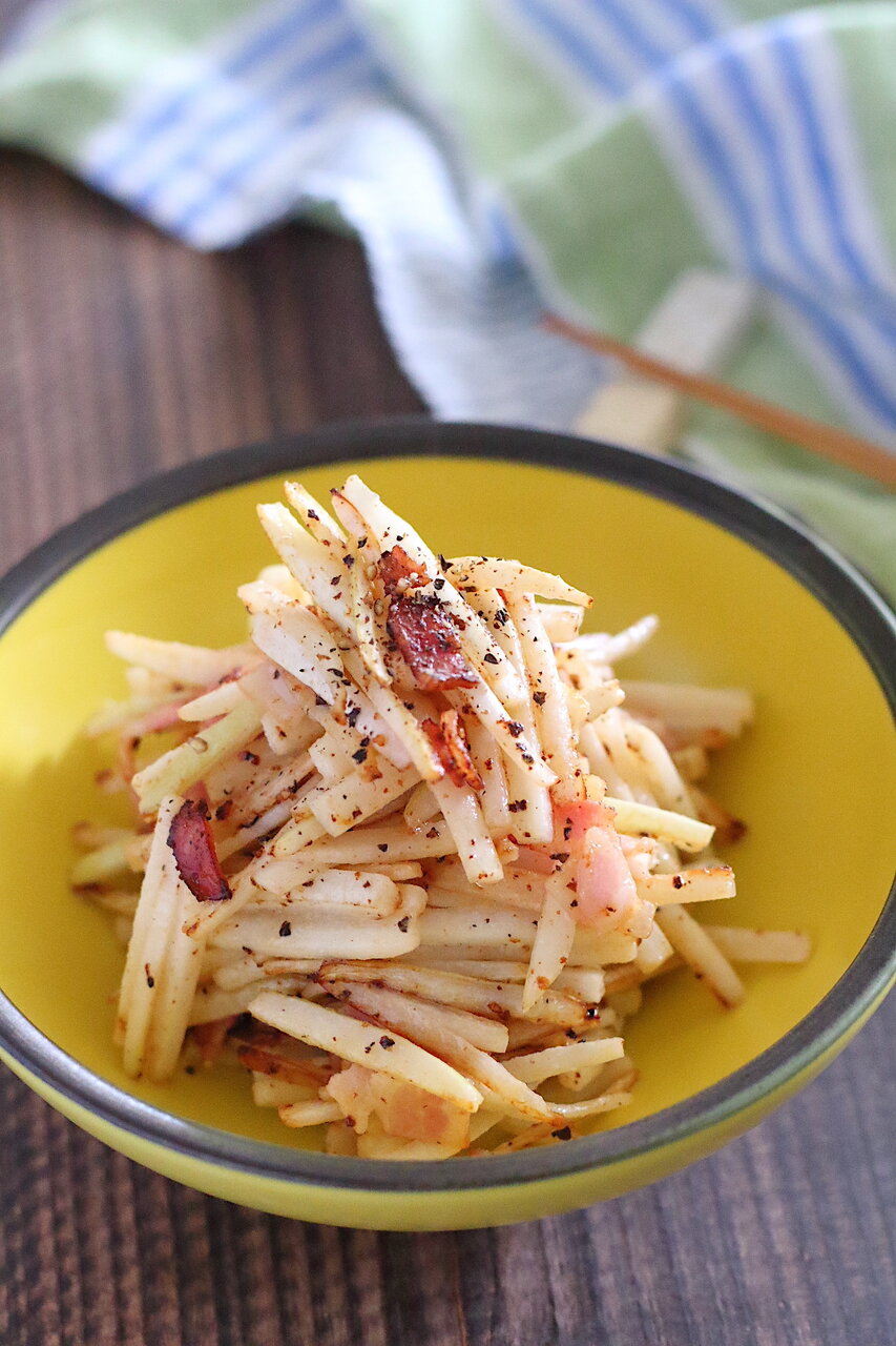 大根皮のガリマヨ炒め 大根の皮活用の絶品レシピ ぽかぽかびより レシピ 作り方 コツ Powered By ライブドアブログ