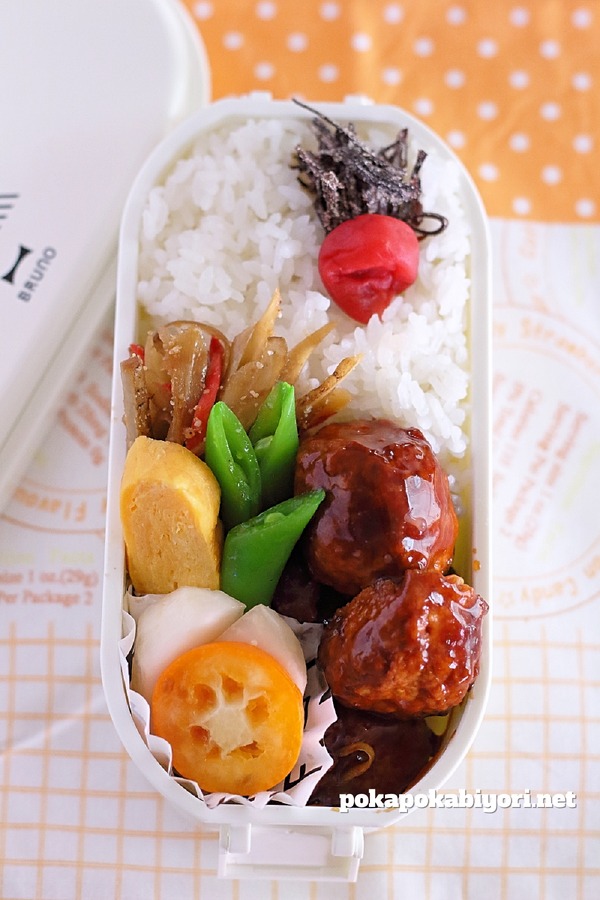 ミートボールの彩り弁当