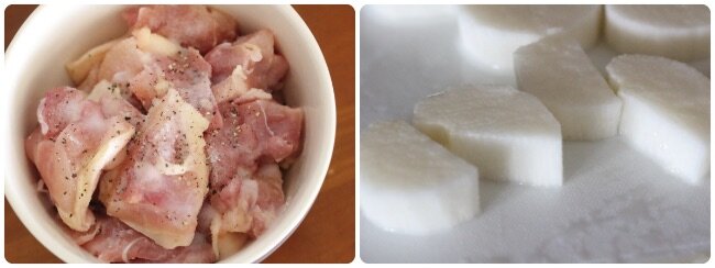 鶏胸肉の蒸し焼き おろし玉ねぎと生姜のソース たかシェフのおうちごはん と白い犬