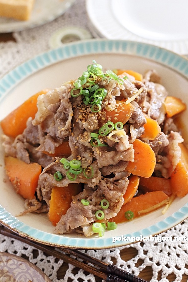 牛肉にんじんの甘辛煮