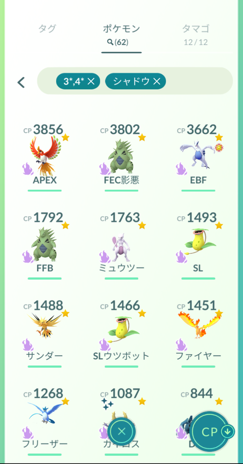 シャドウ育成個体値3