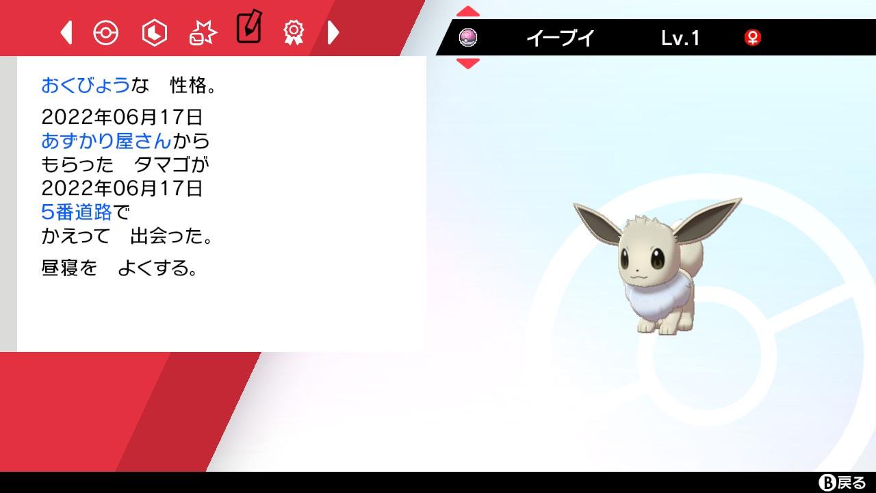 ポケモン剣盾で色 イーブイ目指して孵化させてたけど