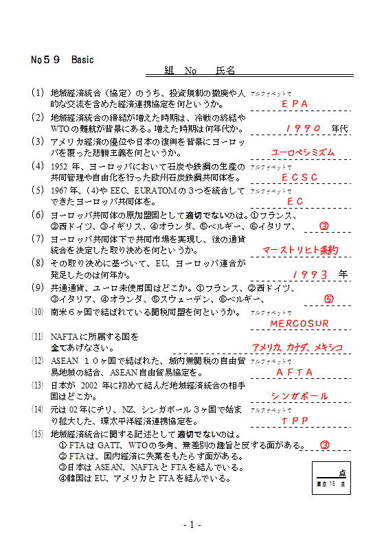 第59回 地域経済統合 高校 政経 倫政の補習講座 第59回 地域経済統合 高校 政経 倫政の補習講座