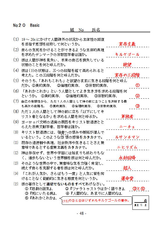 倫理 第２０回 キルケゴールとニーチェ 高校 政経 倫政の補習講座