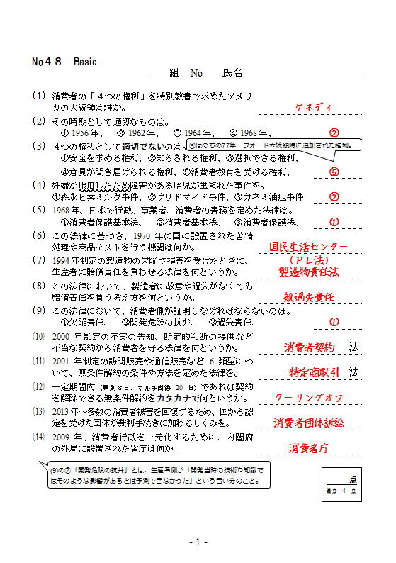 政治経済ドリルの解答 高校 政経 倫政の補習講座 政治経済ドリルの解答 高校 政経 倫政の補習講座