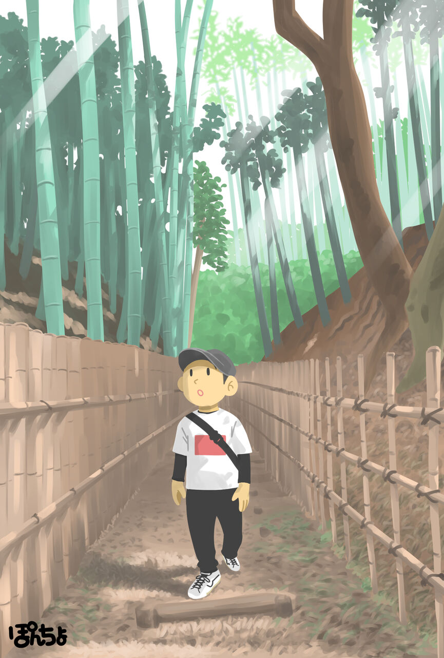 イラスト 佐倉 サムライの古径 ひよどり坂 青空ぽんちょのゆったりいこう