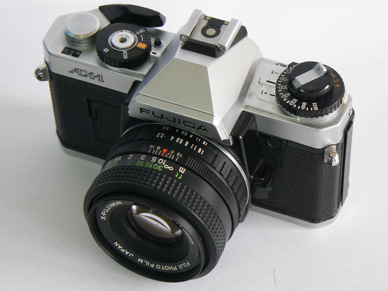実写確認済 フジカ 軽量 電子式一眼 AX-1 フジノン 55mm f2.2
