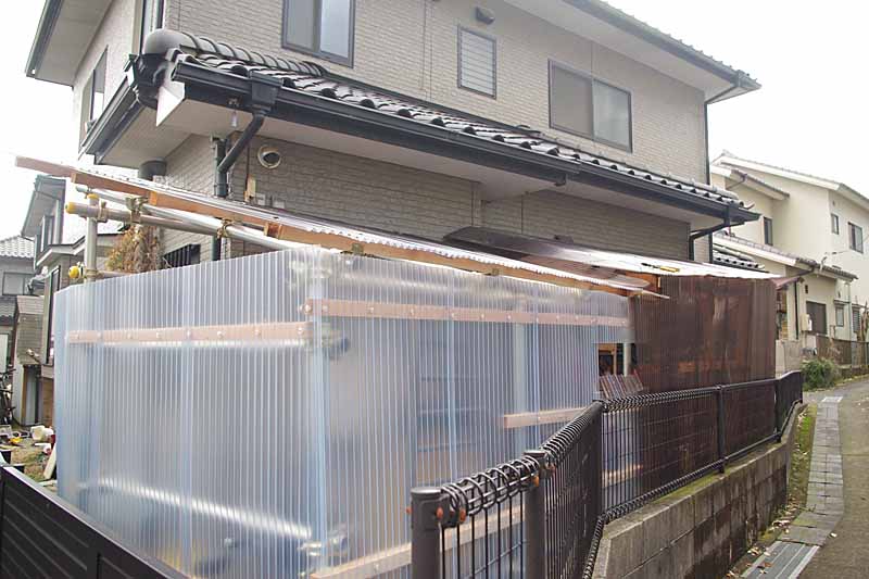 単管ガレージ ほぼ完成 ポンコツ友の会