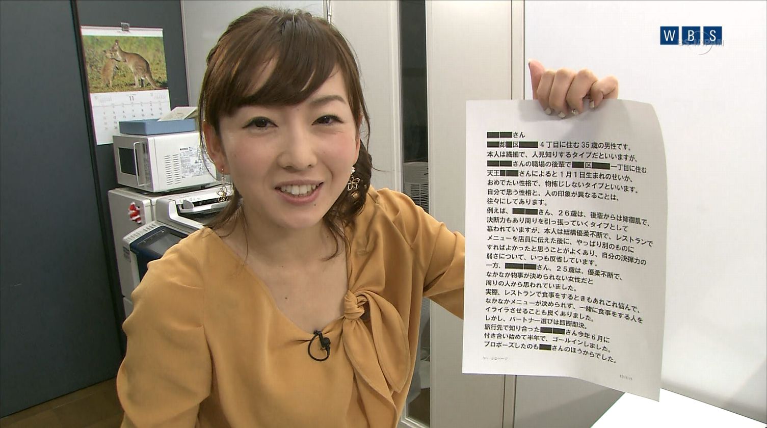 狩野恵里 ワールドビジネスサテライト 12 11 15 女子アナキャプでも貼っておく 乙hime