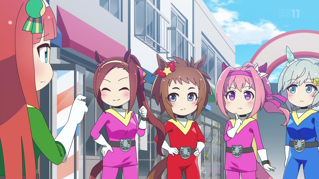 ウマ娘 うまよん 第8話感想 画像 戦隊パロでスズカさんツッコミ追いつかない ウソでしょ ゴレンジャイばりに色かぶり 実況まとめ 第9話予告動画 ポンポコにゅーす ファン特化型アニメ感想サイト