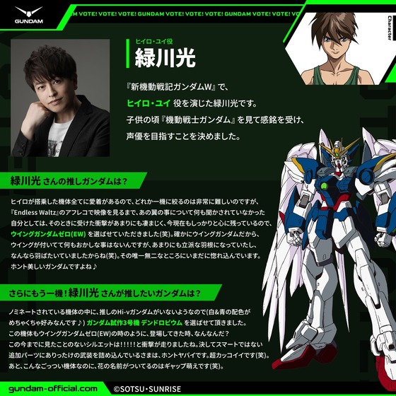 『新機動戦記ガンダムW』ヒイロ・ユイ役の緑川光さんの“推しガンダム”