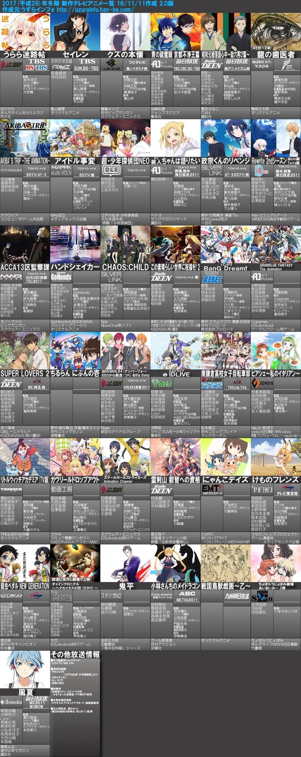 2017年冬アニメ一覧画像 (2)