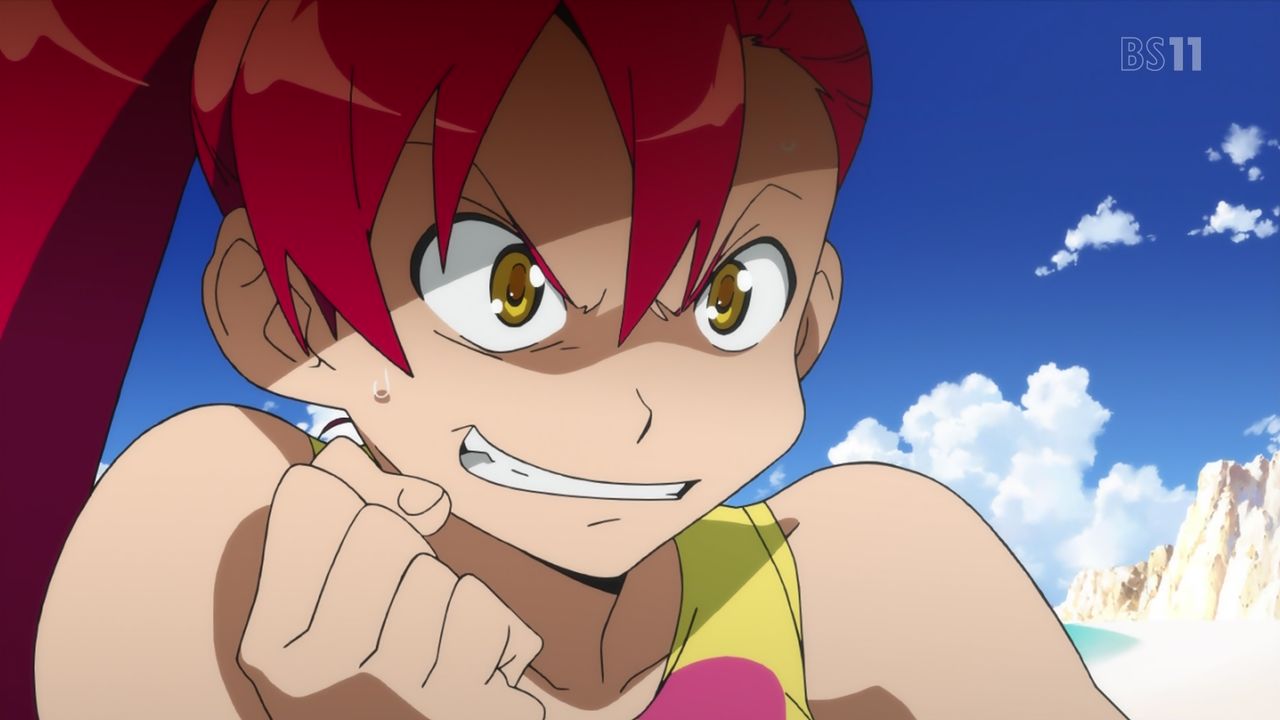 天元突破グレンラガン 12話感想 海に突入でアディーネ戦 ヨーコの手によりニア断髪 実況 画像 修正 ポンポコにゅーす ファン特化型アニメ感想 サイト