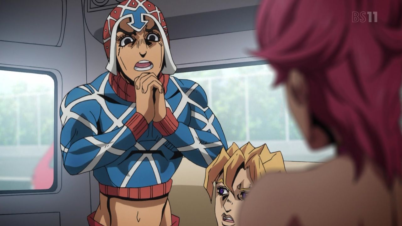 ジョジョの奇妙な冒険 5部 14話感想 プロシュート兄貴 ペッシの強力コンビ襲来 亀の中まで侵食するザ グレイトフル デッド 画像 管理人コメント 黄金の風 ポンポコにゅーす ファン特化型アニメ感想サイト