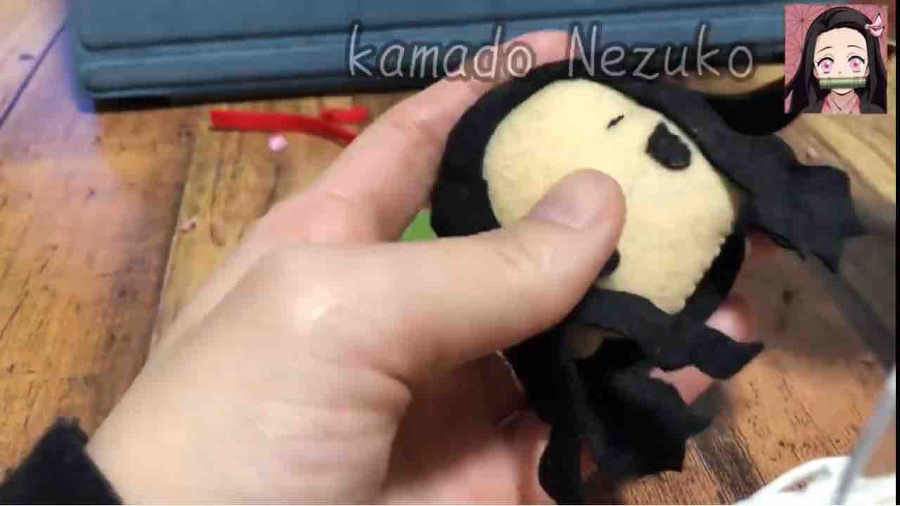 鬼滅の刃 禰 豆子の顔の型紙を改良してみた フェルトでキャラクターマスコットつくる人