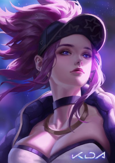 KDA-Akali-by-葡萄-菌-porter-HD-Wallpaper-Back
