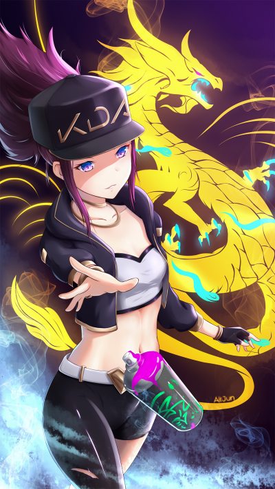 KDA-Akali-by-AirJun-HD-Wallpa