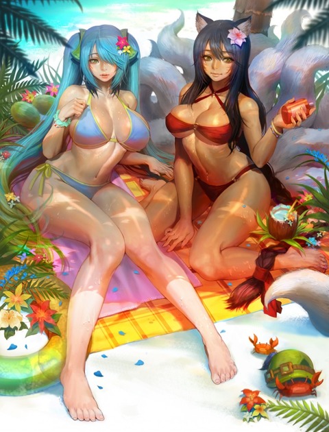 Sona-and-Ahri-League-Of-Legends-Fan-Art-785x1030