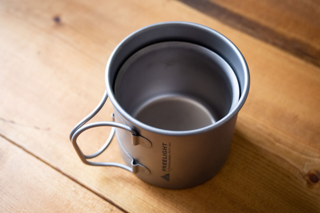 軽量チタンマグ [FREELIGHT Titanium UL350Pot] : 山に野に川に
