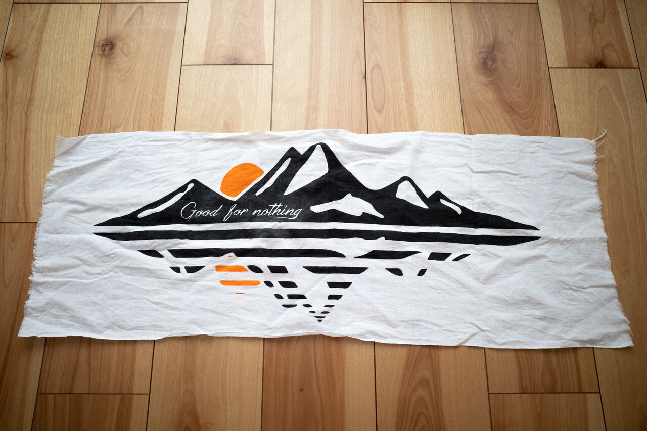 手ぬぐいにハマる夏 [Good for nothing LOGO TENUGUI] : 山に野に川に