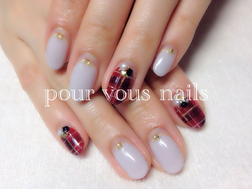 クリスマスチェックネイル Pourvous Nails ブログ クリスマスチェックネイル Pourvous Nails ブログ