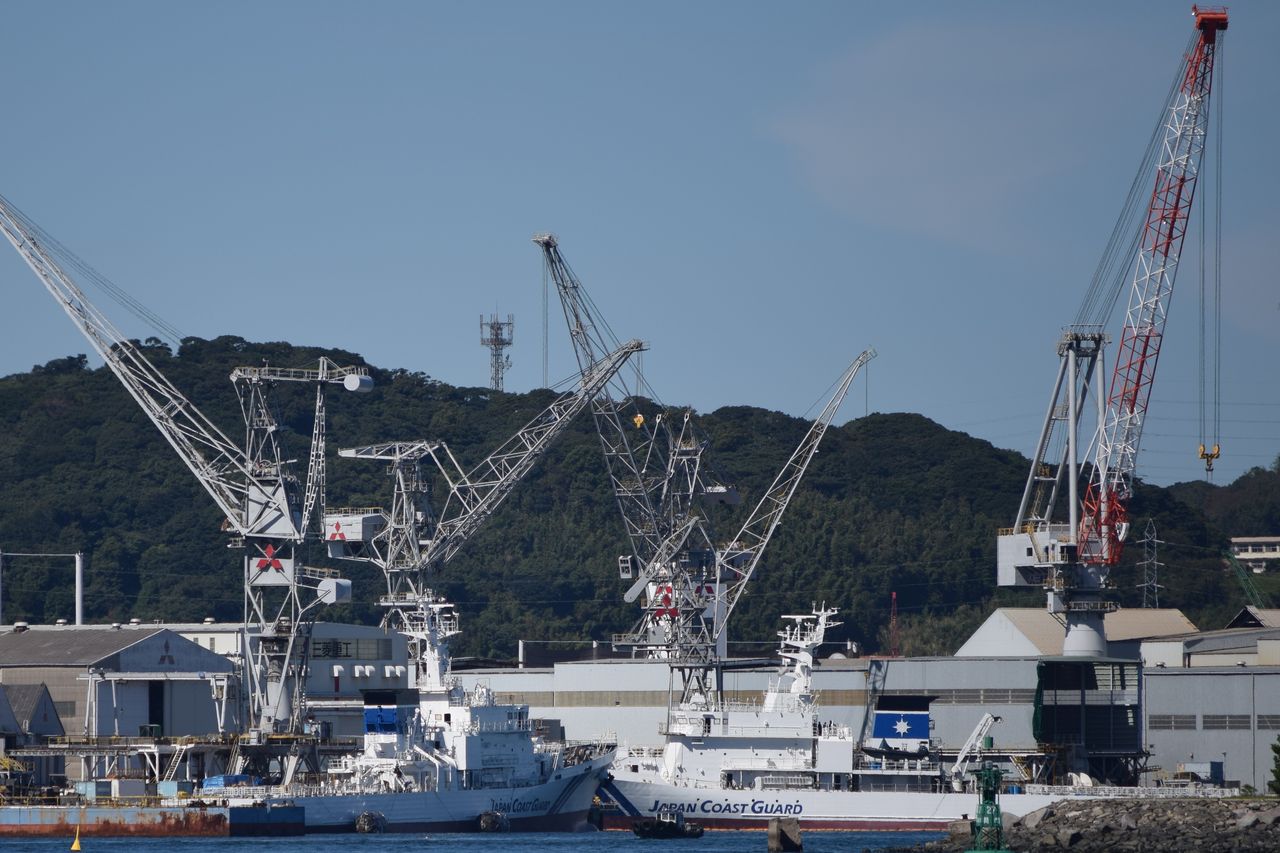 三菱重工業下関造船所で建造中の海上保安庁 巡視船 きままにのblog