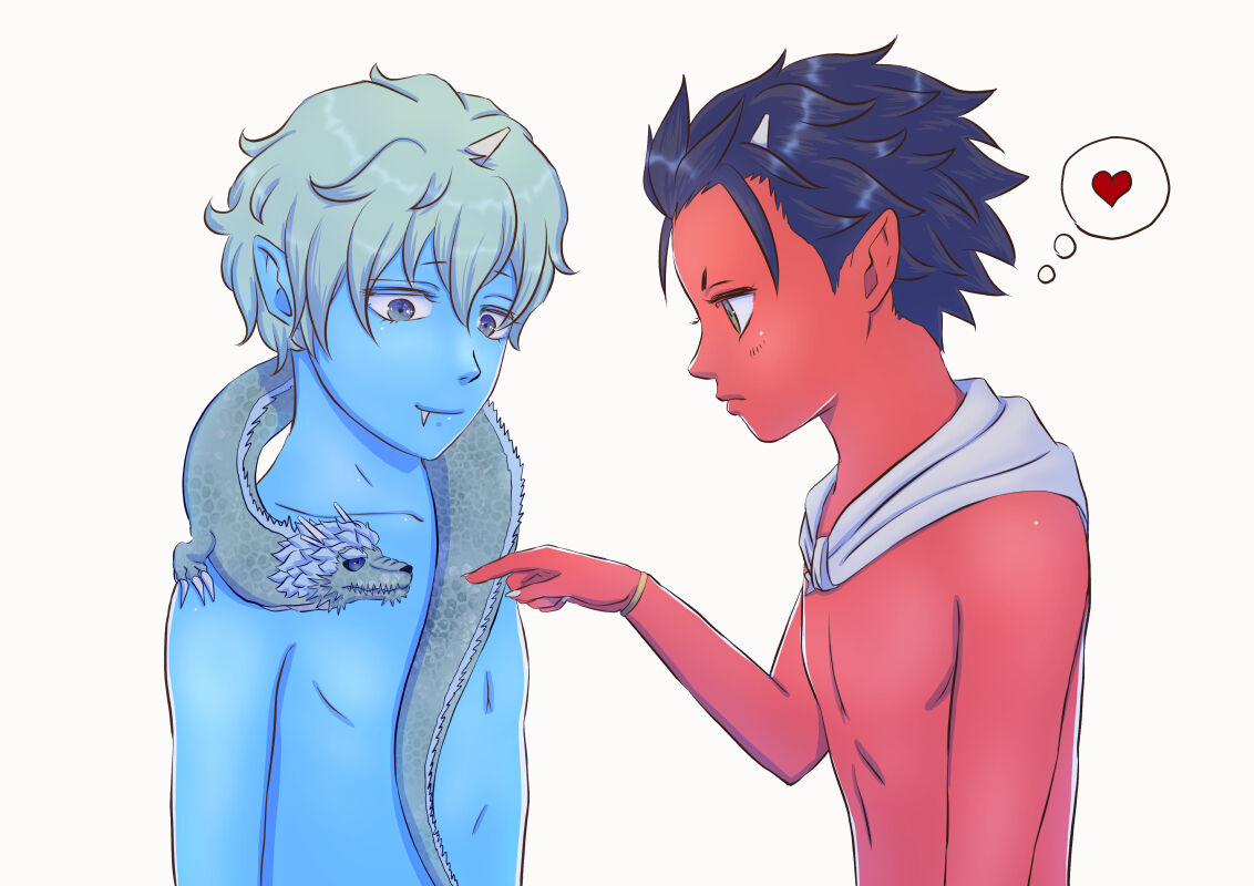 天燈鬼と龍燈鬼のイラストをupしました らくがき星乙