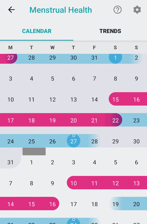 Fitbit Menstrual Health Screen