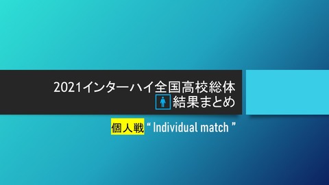 🚹個人戦結果