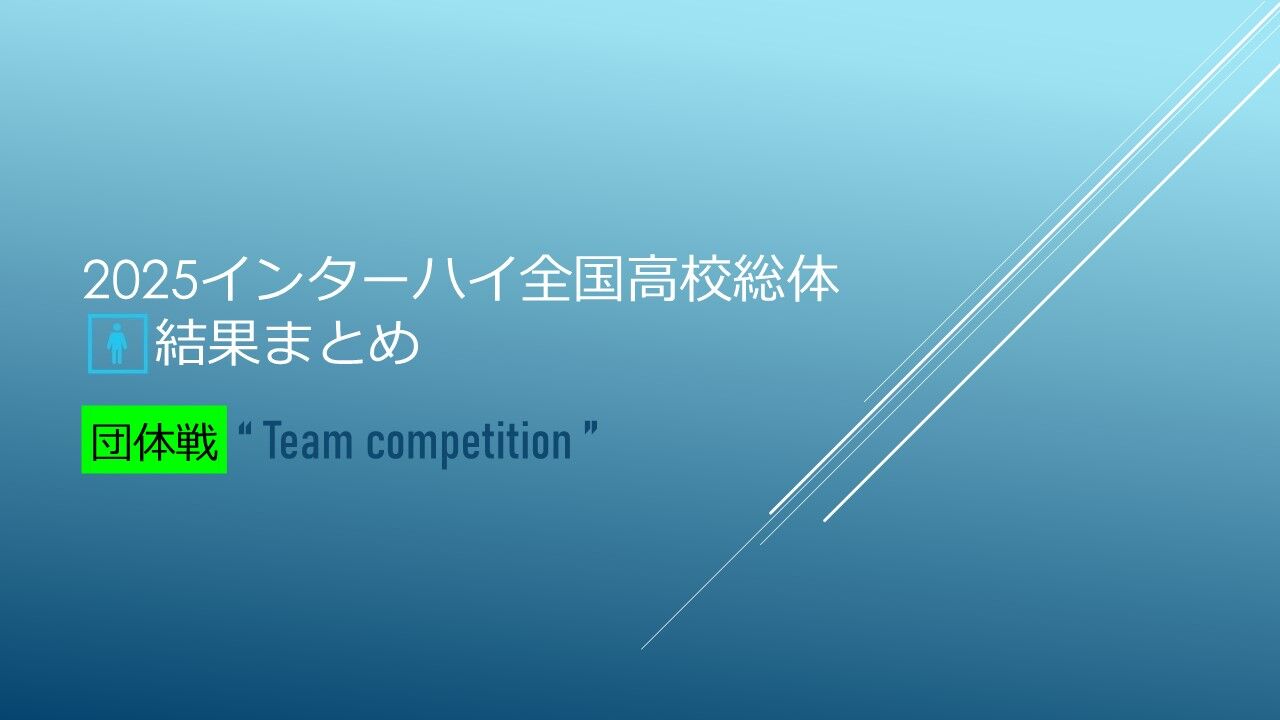 2025インターハイ全国高校総体🚹結果まとめ＠団体戦 : ソフトテニヌの