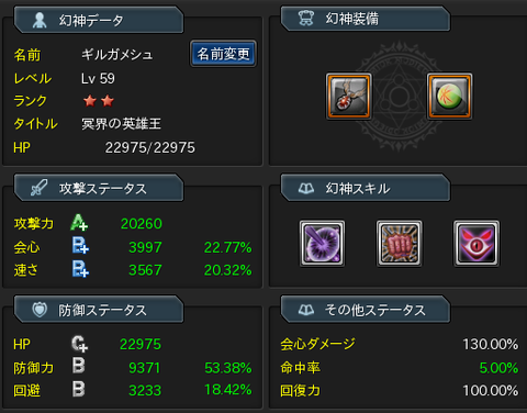 ギル様のステ