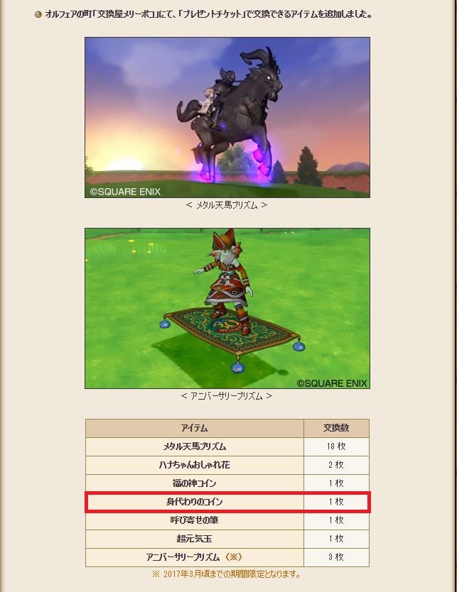 身代わりのコインがプレゼントチケットで交換可能に ランプ錬金で儲けるブログ