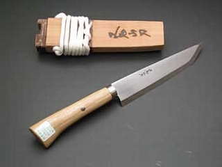 西根 稔（西根正剛） 氏作叉鬼山刀マタギナガサ8寸木柄《美品 本物》剣鉈